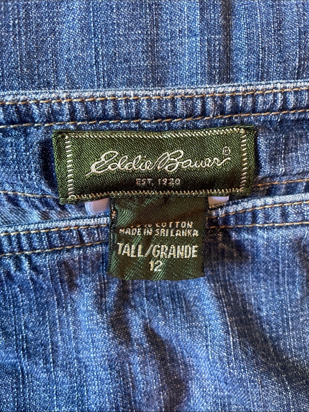 Eddie Bauer Dark Blue Denim Skirt